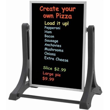 AARCO AARCO Products ROC-2 The Rocker™ double sided sidewalk sign with bright neon write-on board ( Includes six pack of neon colored wet erase markers) ROC-2